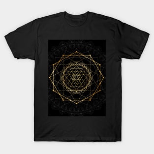 Golden sacred yantra T-Shirt